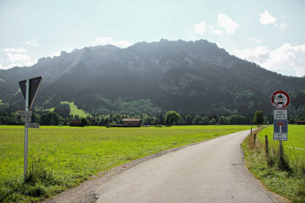 Mountains and a road sign