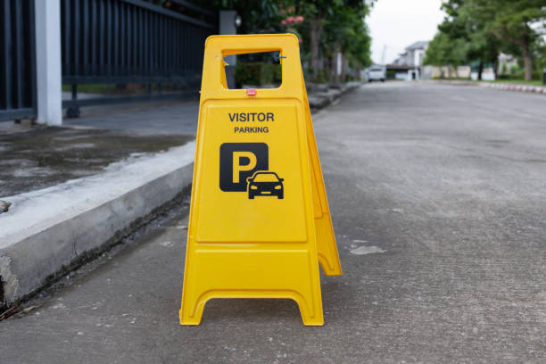 istock A yellow sign that says 