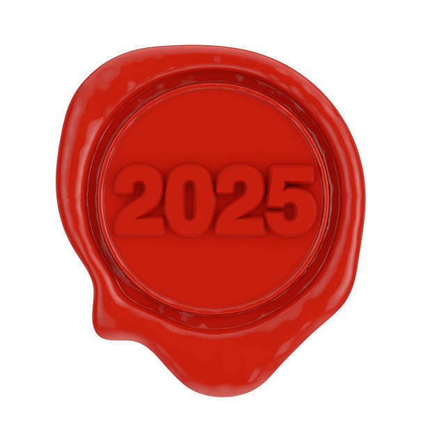 istock Red Wax Seal with 2025 New Year Sign. 3d Rendering 2181339164
