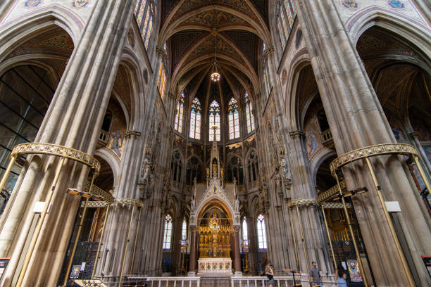 Vienna, Austria - July 13, 2024: The interior of Votivkirche