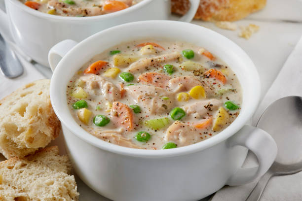 istock Creamy Leftover Roast Turkey Pot Pie Soup 2181353949