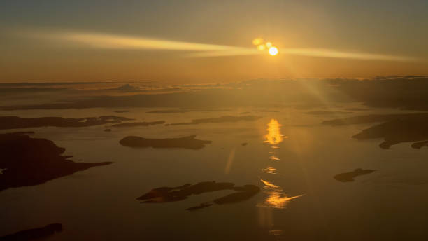 Flying over the islands, Washington State