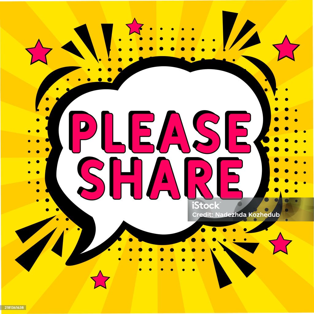 Please Share Stock Illustration - Download Image Now - Art, Awe, Book ...