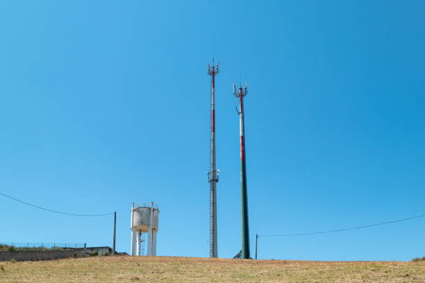 Communications towers that provide coverage in the surrounding area