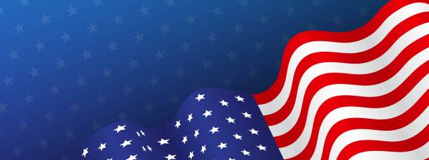 istock united state flag with waves in blue and white stars 2181366413