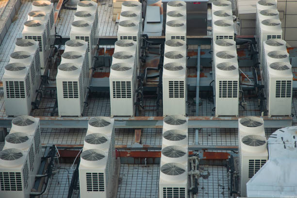 istock Central air-conditioning external unit on the roof 2181366792