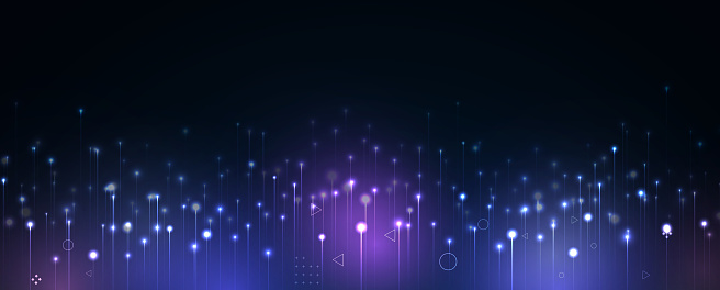 Digital Rays Vector Abstract Digital Light Ray Technology Vector Background With Glowing ...