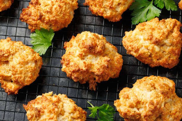 istock Homemade Cheddar Cheese Biscuits on a cooling rack 2181373851