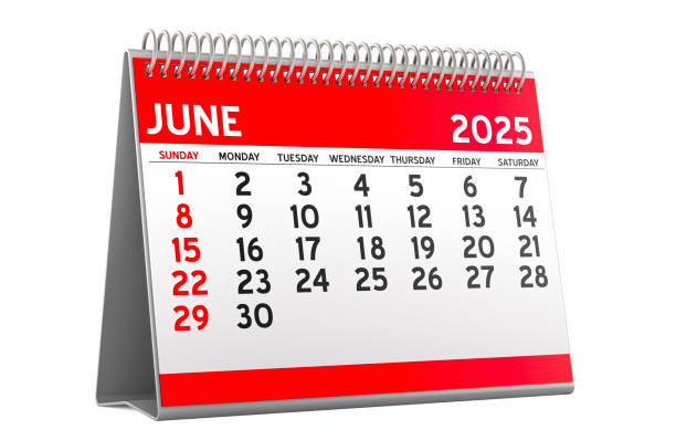 JUN text on desk calendar with clipping path isolated on white background. JUNE and Calendar concept.