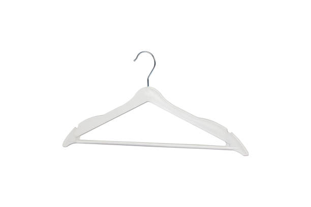 istock White Plastic Clothes Hanger with Metal Hook for Wardrobe Organization and Garment Storage Solutions 2181402375