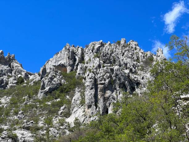 istock Limestone rocks in Mala Paklenica canyon, Seline (Paklenica National Park, Croatia) 2181404100