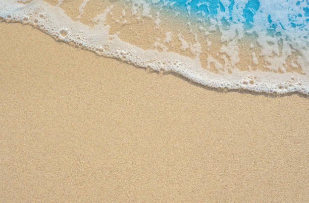 istock beautifully sand beach, closeup, top view 2181424843