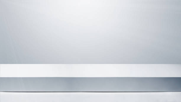 istock Empty table top with white concrete wall. Abstract pattern of concrete wall 2181425467