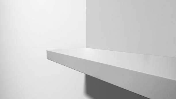 istock Empty wall shelf with white concrete wall. Abstract pattern of concrete wall 2181425685