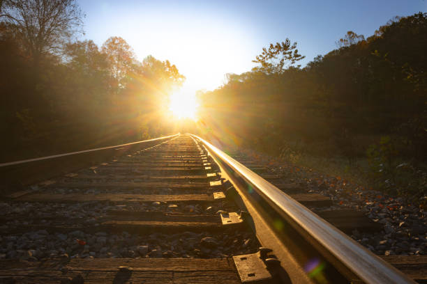 istock Sunrise on Railroad Track 2181431793