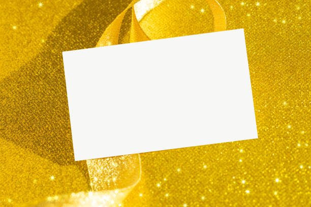 Business card mock-up on glitter gold background