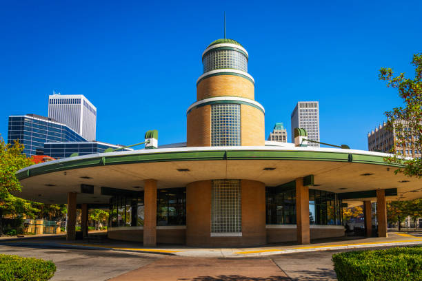 Tulsa City Landmark Bus Terminal Tulsa City Bus Terminal in downtown historic district, Oklahoma, USA tulsa landmark stock pictures, royalty-free photos & images