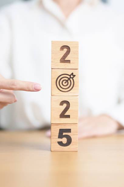 istock 2025 year block with dartboard icon. Goal, Target, Resolution, strategy, plan, Action, mission, motivation, and New Year start concepts 2181439584