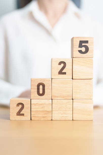 istock 2025 year block on table. goal, Resolution, strategy, plan, start, budget, mission, action, motivation and New Year concepts 2181439602