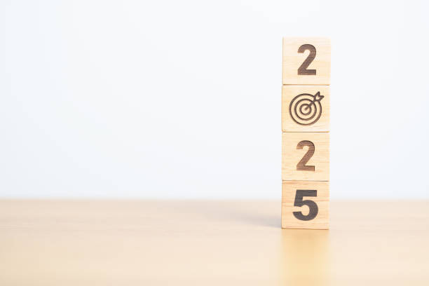 istock 2025 year block with dartboard icon. Goal, Target, Resolution, strategy, plan, Action, mission, motivation, and New Year start concepts 2181439828