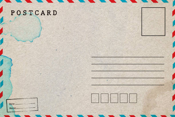 istock Backside of old postcard in Thai language with dirty stain 2181448449