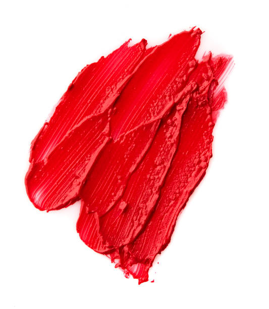 istock Red colour lipstick stroke on white paper 2181450606