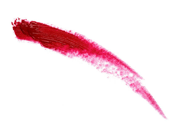 istock Beautiful red color lipstick brush stroke on background 2181451311
