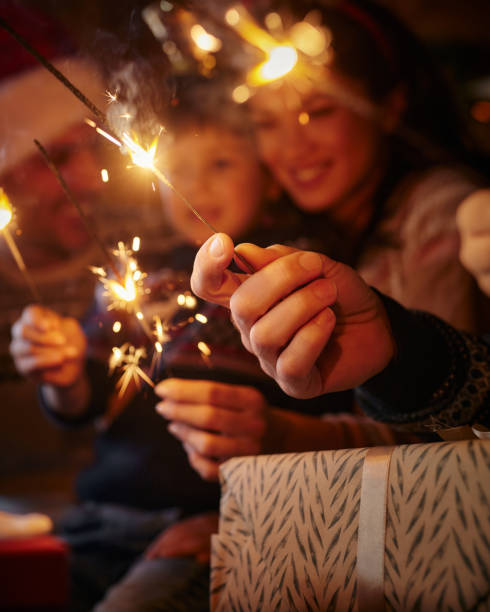 Fun with sparklers on New Year!