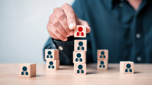 istock Hr, HRM, Human resources management concept. Wooden cube block print screen person. teamwork concept. 2181456208