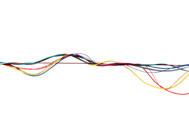istock Twisted bundle of colorful electrical wires isolated on white 2181458805