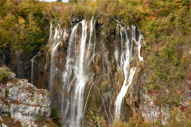 Beautiful Plitvice lakes national park, lots of waterfalls and clear lakes