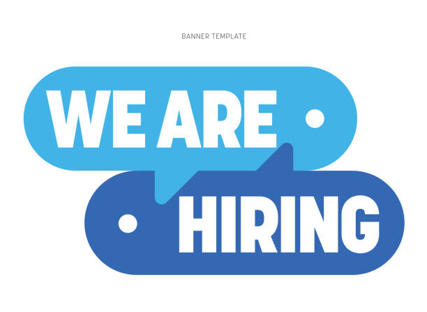 We are Hiring speech bubble sign vector stock illustration This design, which is suitable for use in various projects, can be easily adapted to your needs such as posters, brochures, websites, or advertisements. Thanks to its eye-catching design and versatility, it can effectively convey your message and attract viewers' attention. Whether you want to promote a product or service or simply make a statement, this design is a great choice. teamwork slogan stock illustrations
