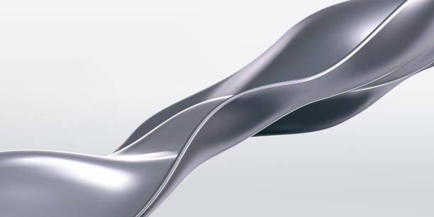 istock 3d chrome liquid wave, silver silk fabric isolated on light background. Render of fluid metal ribbon with reflection gradient effect flying in motion. 3d vector geometric background 2181461952