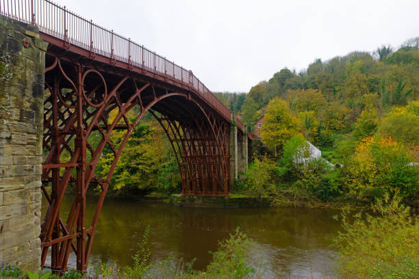 istock Autumnal view by the Iron Bridge. 2181462192