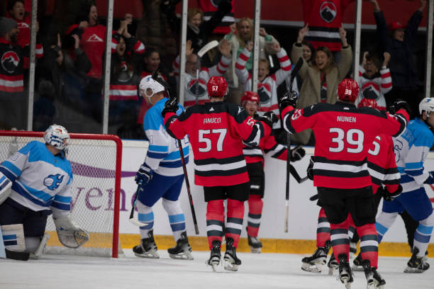 istock Team Celebration after Scoring Goal in Ice Hockey Match 2181463953