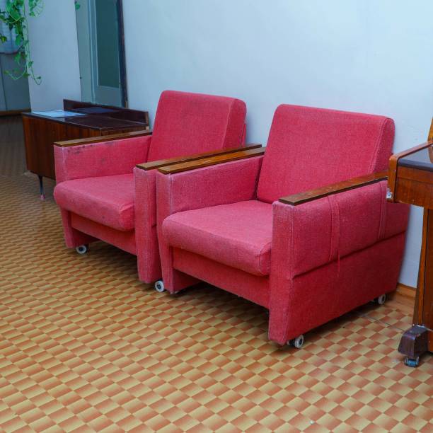 istock Old square chairs in the style of 70s 2181466306