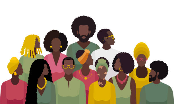 az egység és az örökség ünneplése. fekete történelem hónapja. - fekete etnikum témájú stock illusztrációk