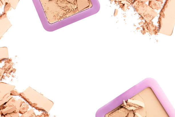 istock Cracked Face powder around border with empty space 2181472195