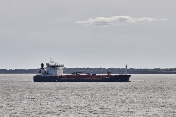 istock Small tanker vessel navigating in port. 2181472804