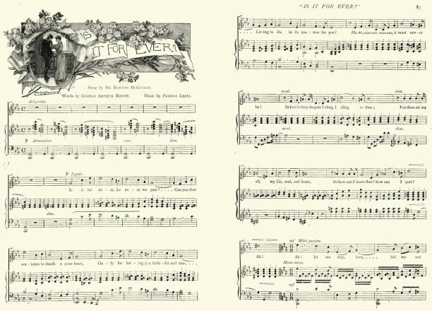 Victorian music sheet, the song, Is It for ever ?, 1890s 19th Century