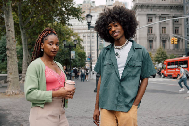 istock Two friends in New York City 2181480376