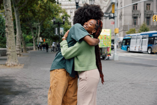 istock Two friends in New York City 2181480503