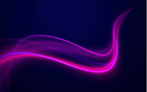istock Light arc in neon colors, in the form of a turn and a zigzag. Creative vector illustration of flying cosmic meteor, planetoid, comet, fireball isolated on transparent background. 2181481666