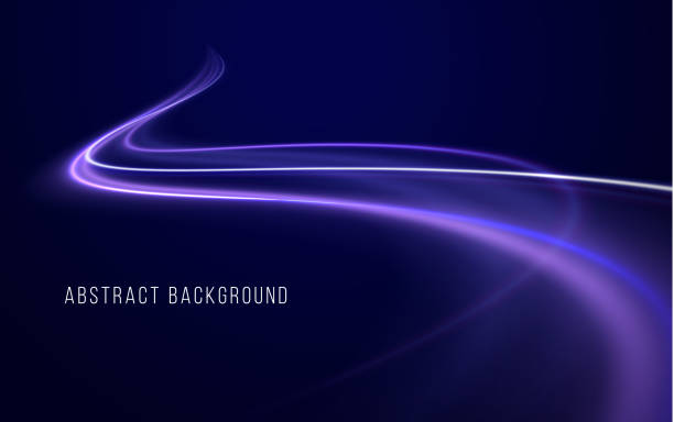 istock Light arc in neon colors, in the form of a turn and a zigzag. Creative vector illustration of flying cosmic meteor, planetoid, comet, fireball isolated on transparent background. 2181481953