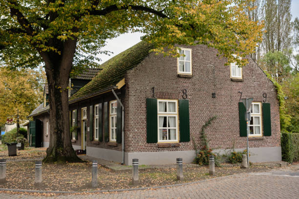 Typical former farmhouse from 1879, in Opwetten, a neighborhood of Nuenen, the Van Gogh village in Noord-Brabant, the Netherlands.