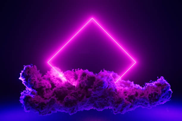 istock A purple cloud with a neon light shining on it 2181486912