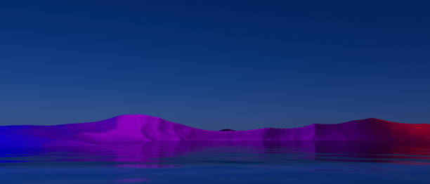 istock A blue sky with purple mountains in the background 2181486927