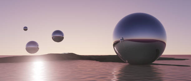 istock A group of four shiny spheres floating in the water 2181486929