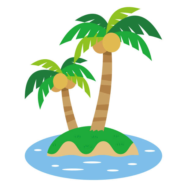 Deserted island simple vector illustration Deserted island simple vector illustration island stock illustrations