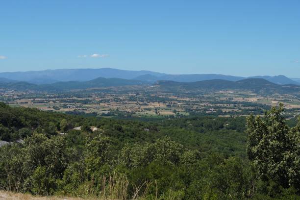 istock Mediterranean Scenic Valley with Distant Mountains, Gard, France 2181495377